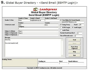 环球买家名录测试电邮画面